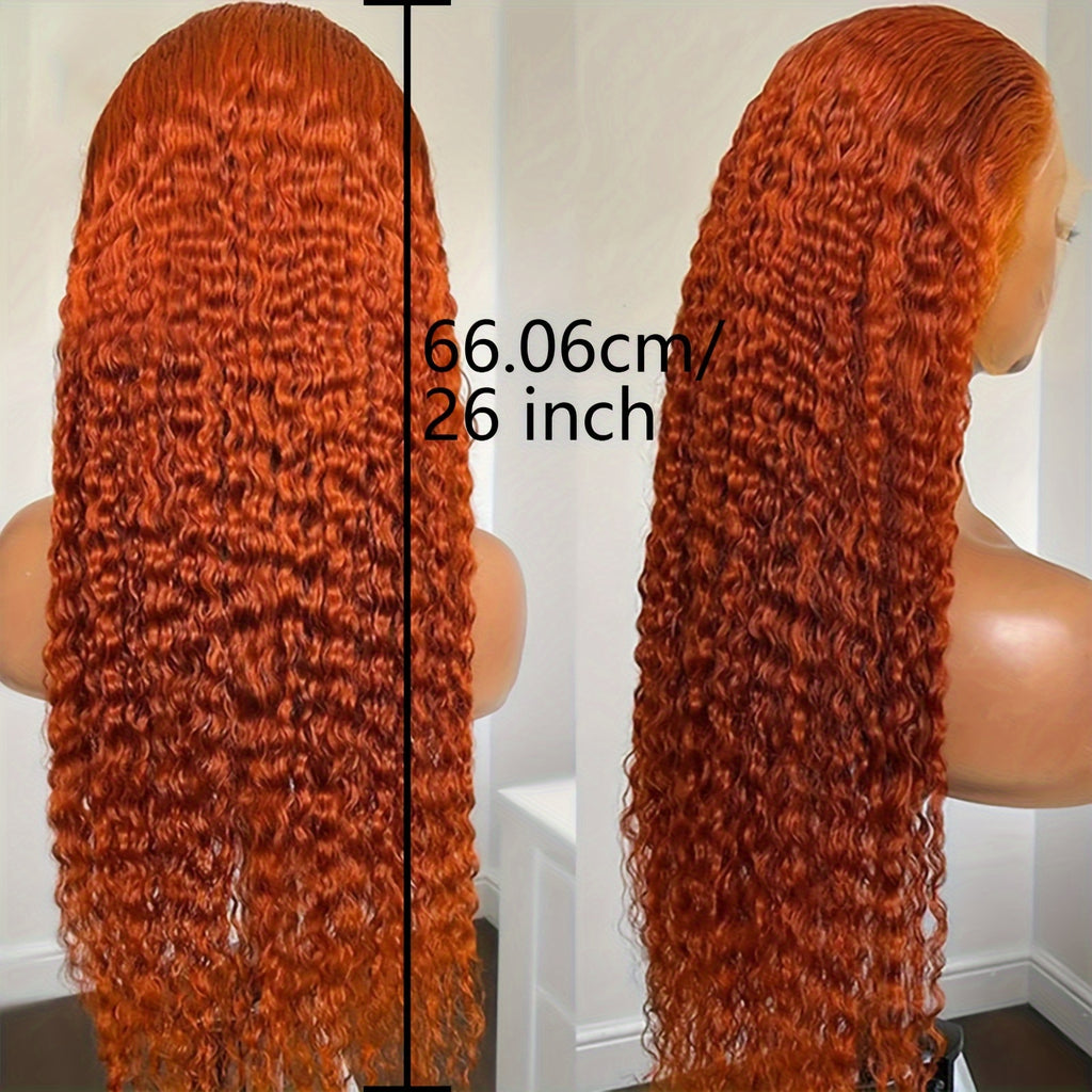 250% High Density 13x6 Ginger Orange Curly HD Transparent Lace Front Wigs Human Hair 13x4 Deep Wave Human Hair Wigs for Women