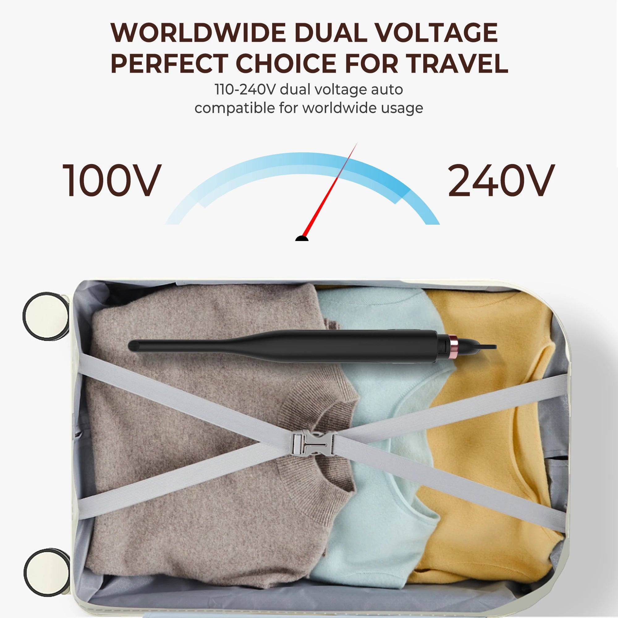 Small Flat Iron for Short Hair, Temperature Adjustable Pencil Flat Iron Fast Heat Up, 3/10 Inch Beard Straightening Iron