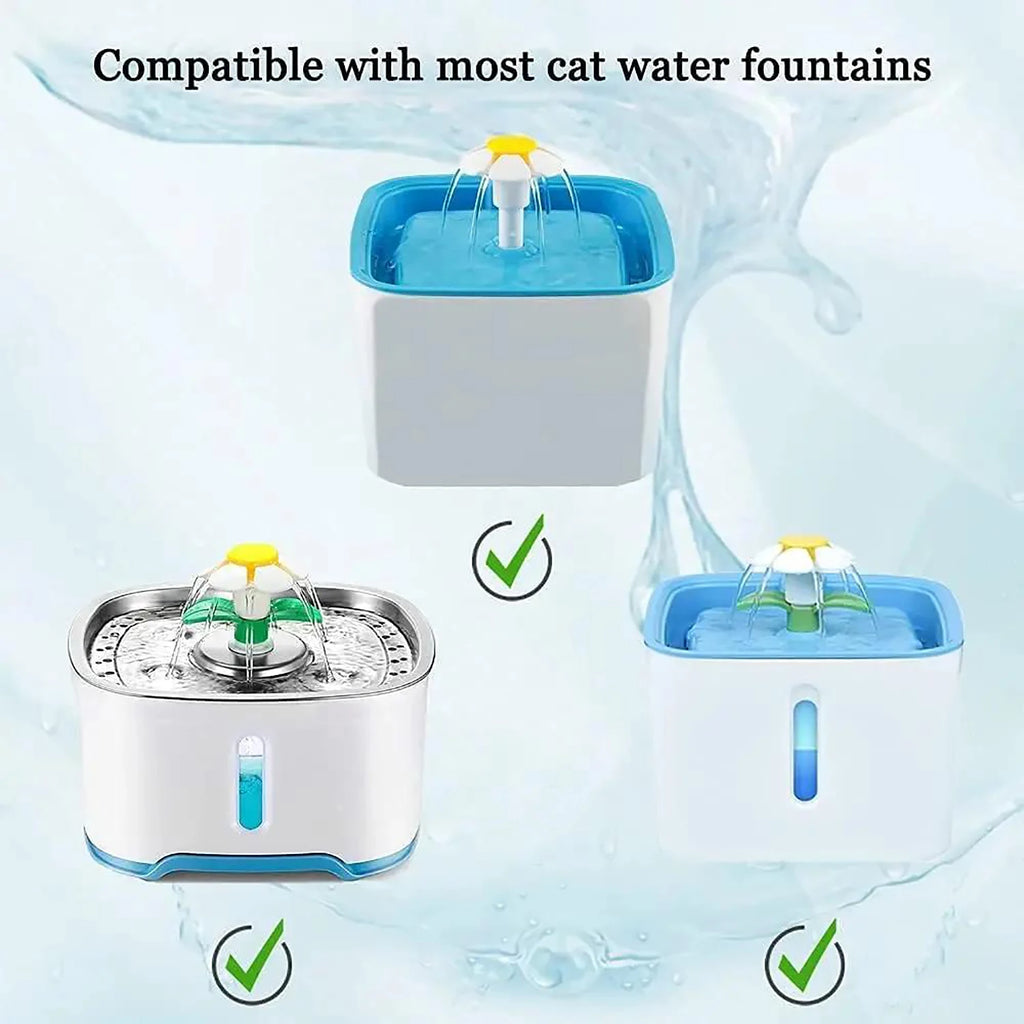 Pet Cat Water Fountain Filter Multi-Layer Filtration System with Activated Carbon Replacement Filters Square Filter(4-8 Pack)
