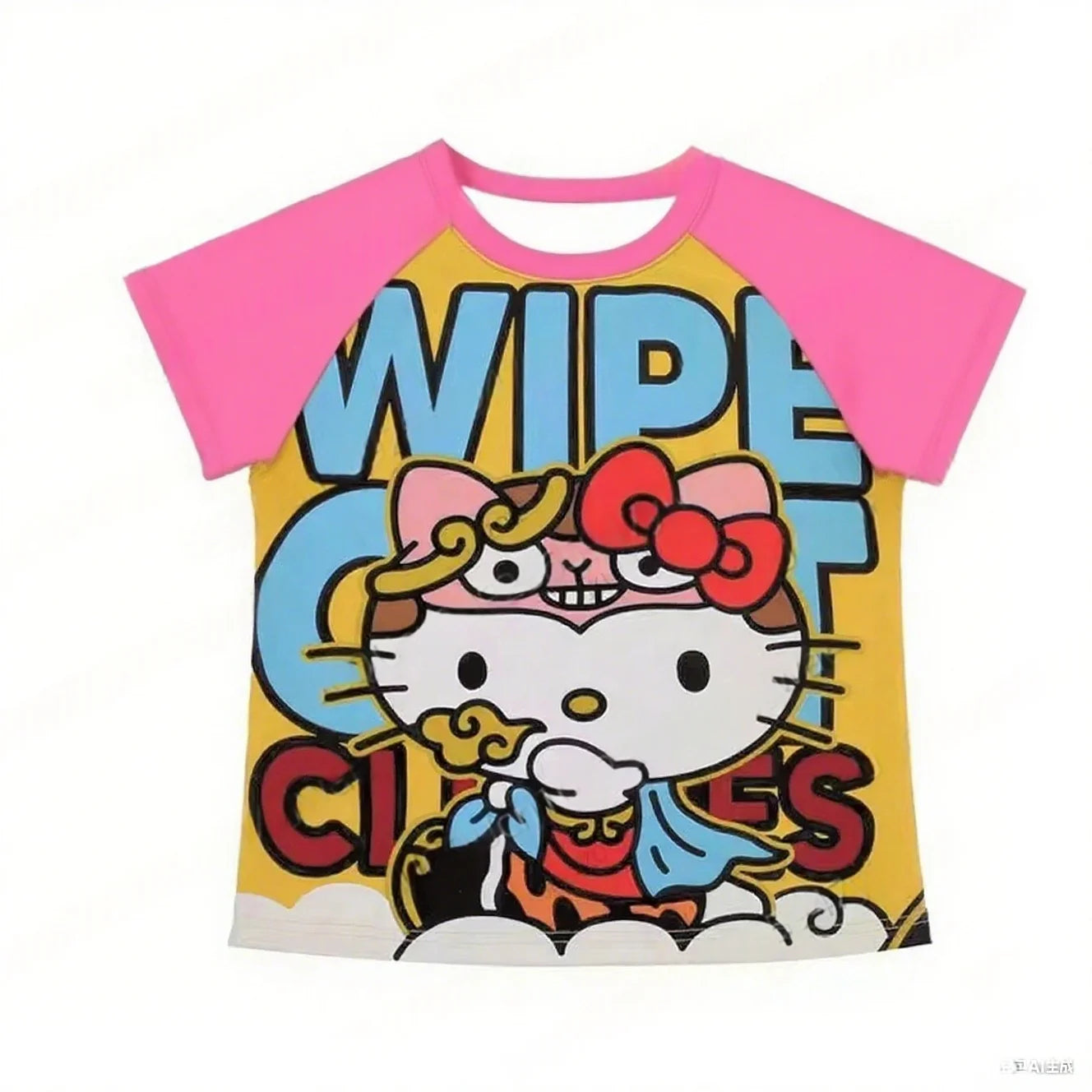 Y2K Hello Kitty Hot Selling Cute Cartoon High Street Hip Hop Shirt Women's Loose Casual Comfortable Sports Short Sleeved T-Shirt