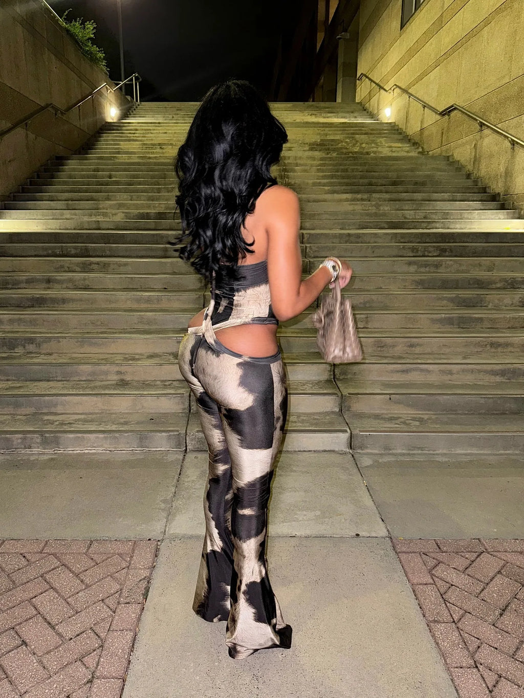 Sister Star Women's Jumpsuit Fashion Sexy V-neck Halter Sleeveless Hollow Street Style Elegant Commuter Long Jumpsuit Outfit