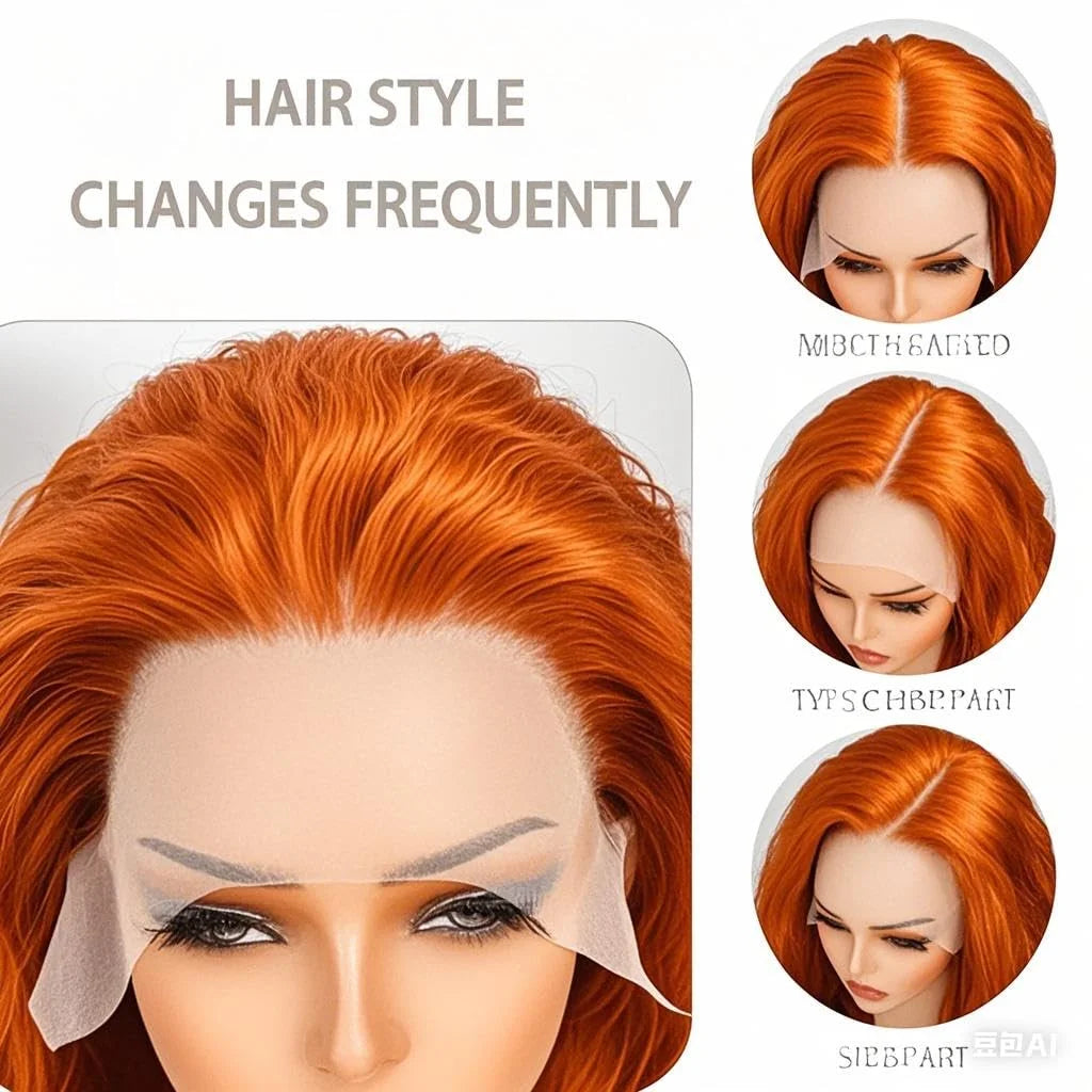 250% High Density 13x6 Ginger Orange Curly HD Transparent Lace Front Wigs Human Hair 13x4 Deep Wave Human Hair Wigs for Women