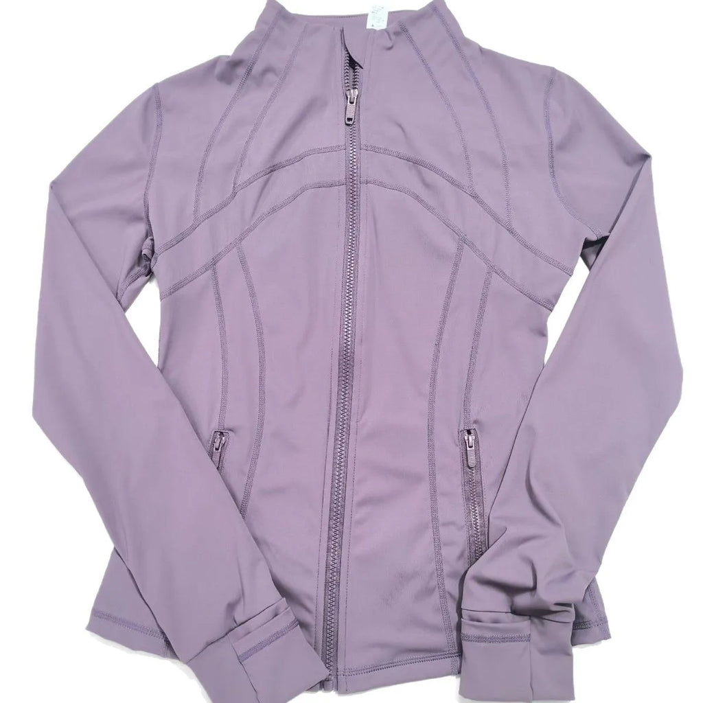 Yoga Jacket Women's Zipper Stand-up Collar Slim Fit with Pockets Outdoor Sports Long-sleeved Warm and Windproof Fitness Clothes