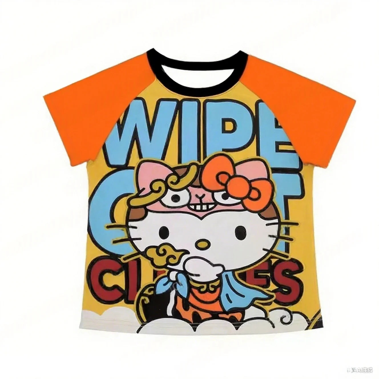 Y2K Hello Kitty Hot Selling Cute Cartoon High Street Hip Hop Shirt Women's Loose Casual Comfortable Sports Short Sleeved T-Shirt