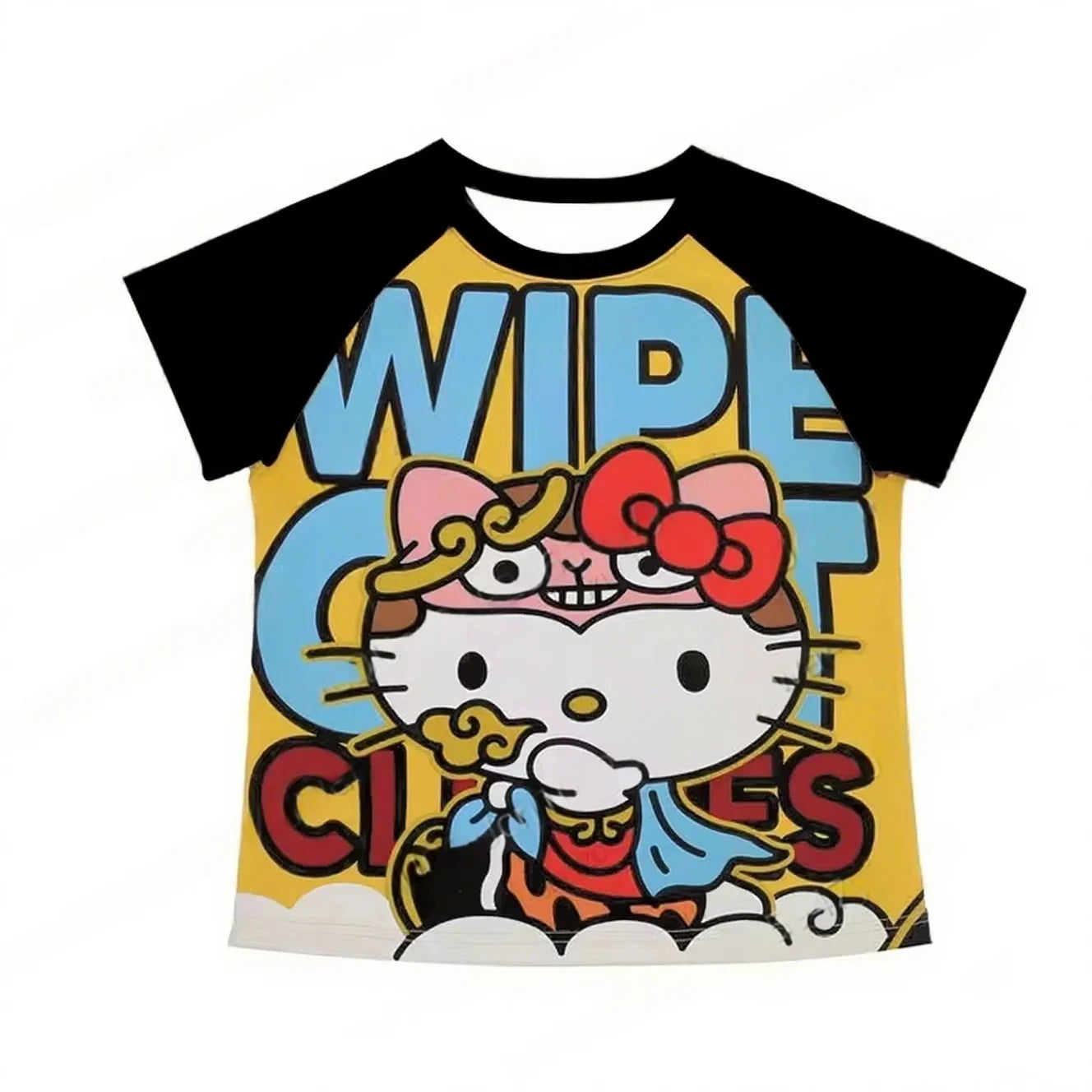Y2K Hello Kitty Hot Selling Cute Cartoon High Street Hip Hop Shirt Women's Loose Casual Comfortable Sports Short Sleeved T-Shirt