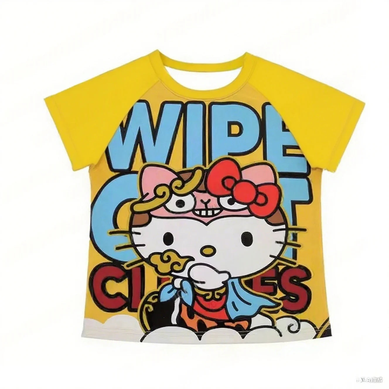 Y2K Hello Kitty Hot Selling Cute Cartoon High Street Hip Hop Shirt Women's Loose Casual Comfortable Sports Short Sleeved T-Shirt