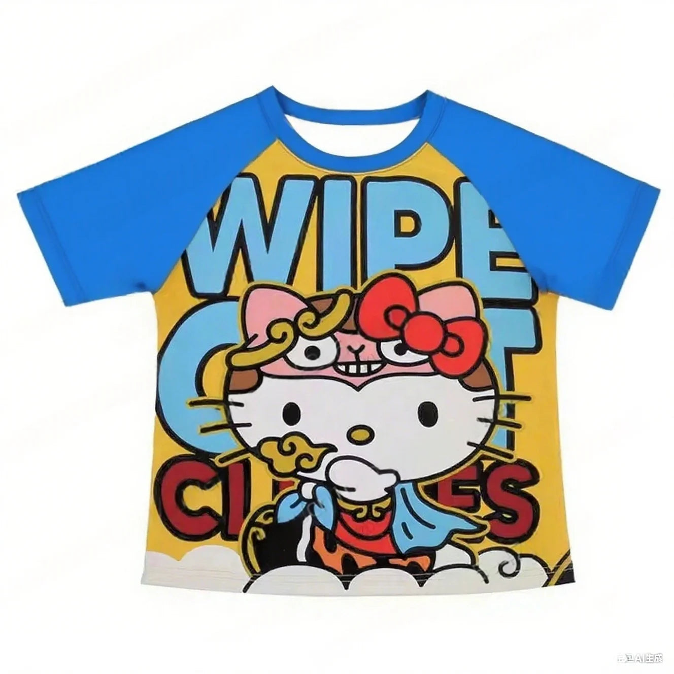 Y2K Hello Kitty Hot Selling Cute Cartoon High Street Hip Hop Shirt Women's Loose Casual Comfortable Sports Short Sleeved T-Shirt