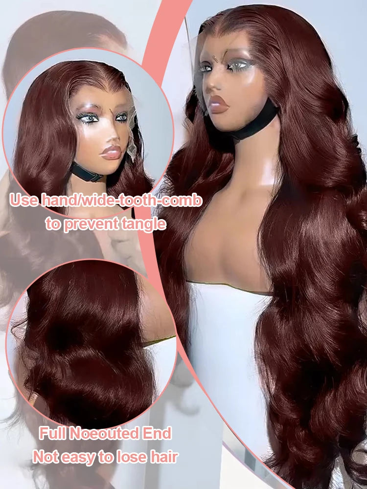 Chocolate Brown Lace Front Wig Transparent HD 13x4 Lace Frontal Wig 100% Colored 4x4 Lace Body Wave Human Hair Glueless Wigs