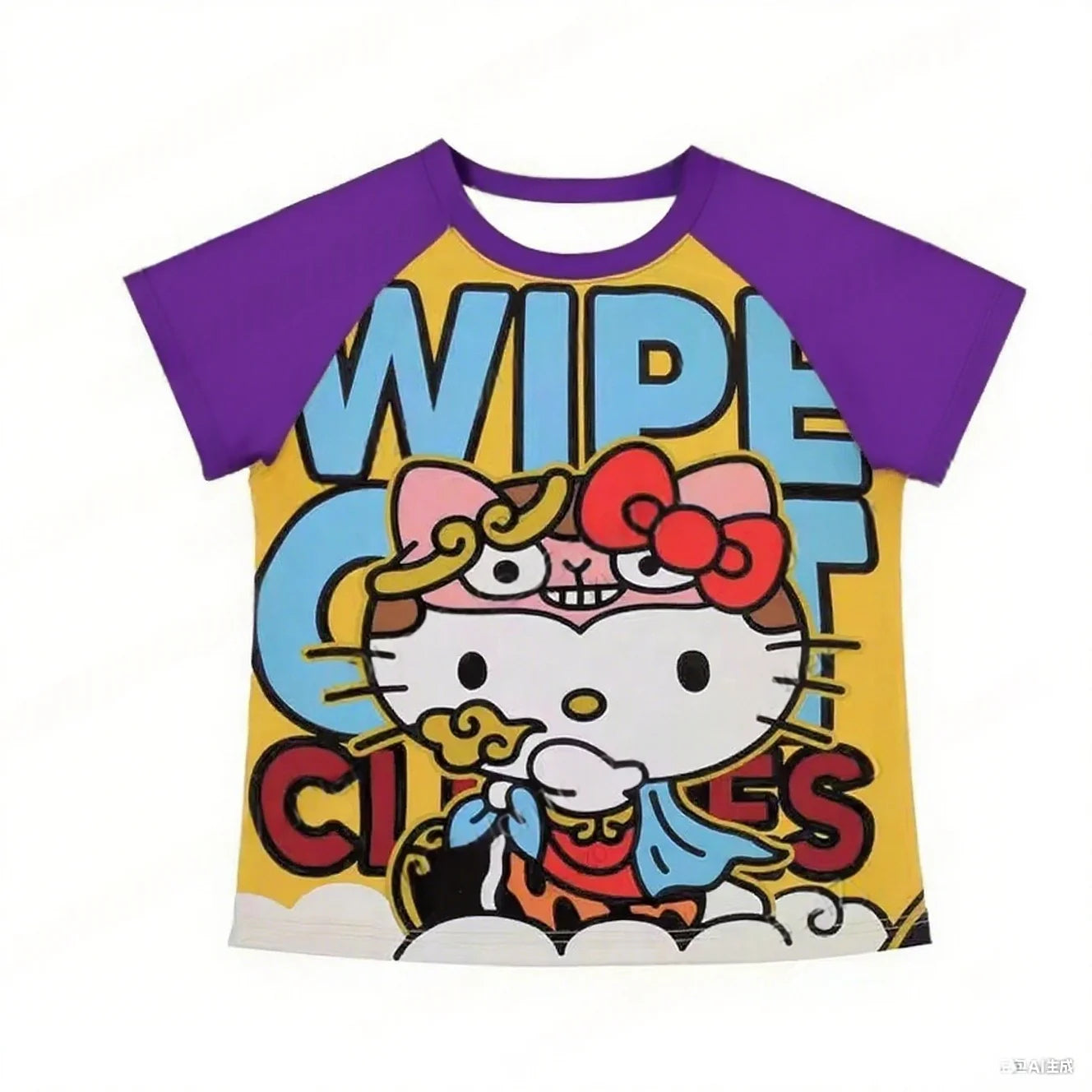 Y2K Hello Kitty Hot Selling Cute Cartoon High Street Hip Hop Shirt Women's Loose Casual Comfortable Sports Short Sleeved T-Shirt
