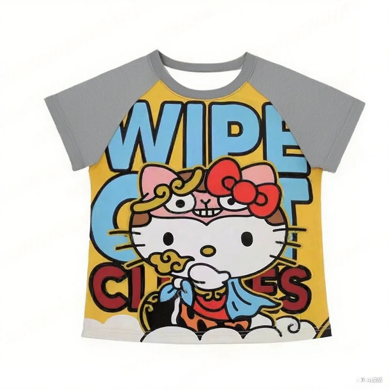 Y2K Hello Kitty Hot Selling Cute Cartoon High Street Hip Hop Shirt Women's Loose Casual Comfortable Sports Short Sleeved T-Shirt